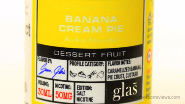Glas Vapor Basix Series Nic Salts Banana Cream Pie E-Liquid